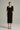 Black Column Midi Dress With Elbow-length Cape Sleeves