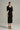 Black Column Midi Dress With Elbow-length Cape Sleeves