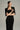 Black Column Midi Dress With Elbow-length Cape Sleeves