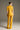 Yellow Crepe Straight-Leg Trousers with Defined Pleats