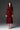 Bordeaux Flower Lace Round Neck Long Sleeves Midi A-line Dress