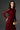 Bordeaux Flower Lace Round Neck Long Sleeves Midi A-line Dress
