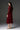 Bordeaux Flower Lace Round Neck Long Sleeves Midi A-line Dress