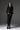 Black Scuba V Neck Peplum Shirt With Red Stones