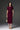 Dark Red Scuba Round Neck Shortsleeves Midi Bodycon Dress