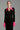 Long Sleeves Black Crepe With Statement Cuff Midi Dress