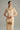 Short Sleeves Beige Lace Midi Dress With Crystal Belt - Beige