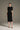 Black Crepe Bodycon Dress with Silk-Crystal Waist Panel