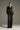 Black Metallic Pinstriped Straight-Leg Trousers with Defined Pleats