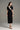 Black Midi Bodycon Dress with Short Sleeves and Satin Lapel Detail