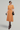Golden Brown Bell Sleeves A-line Dress With Crystal Belt