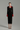 Long Sleeves Black Crepe With Statement Cuff Midi Dress