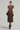 Pleated Dark Brown Dress With Tab