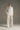 White Metallic Pinstriped Straight-Leg Trousers with Defined Pleats
